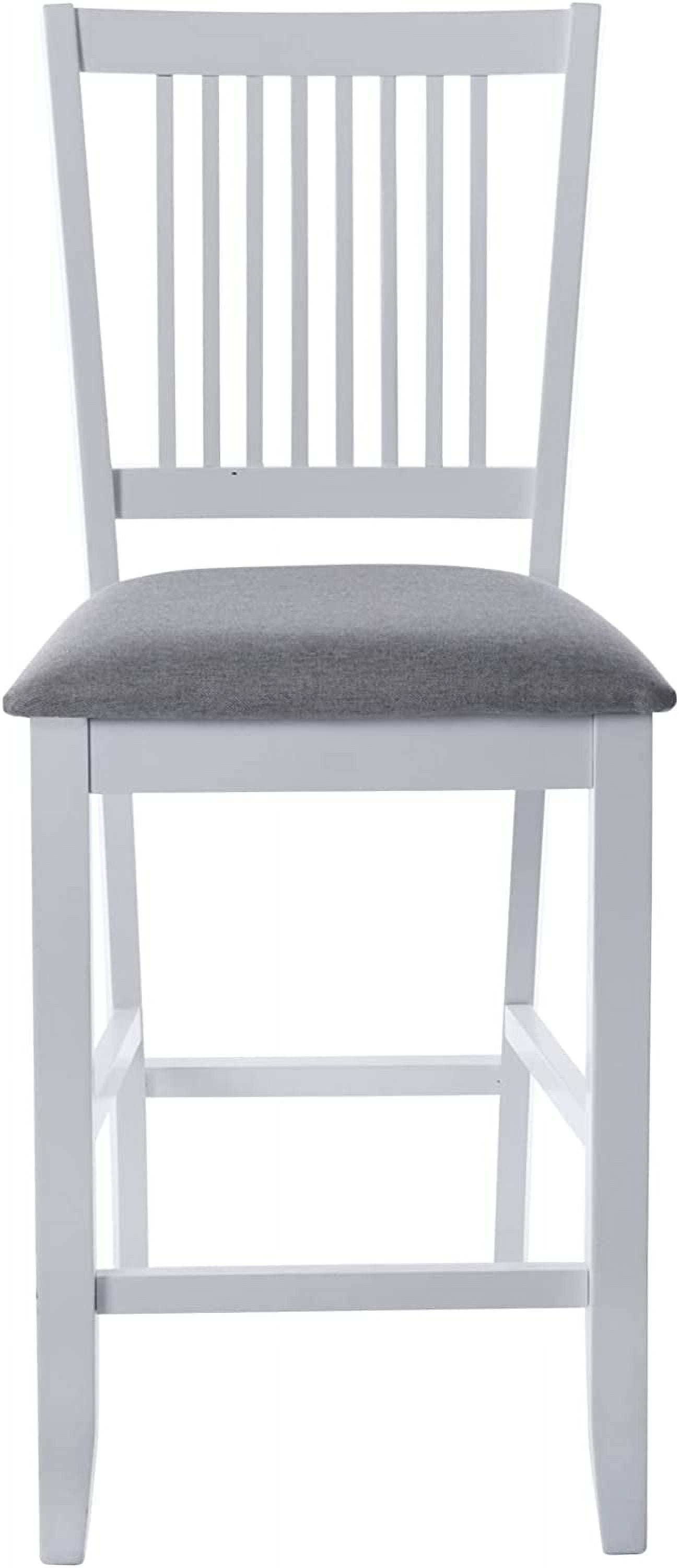 Duhome Wood Bar Stools with Back Set of 2, Counter Height Chairs Upholstered Barstool Farmhouse Counter Stools for Kitchen Island, White