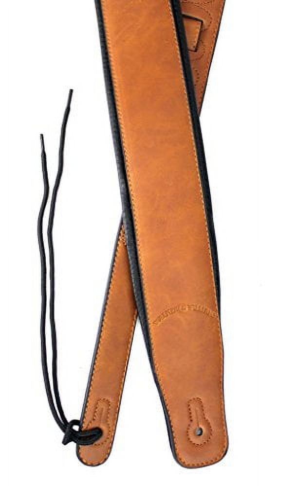 Walker & Williams G-905 Soft Natural Finish Saddle Tan Padded Guitar Strap