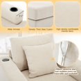 thumbnail image 3 of Oversized Chaise Lounge Chair, 39.7" W Chenille Fabric Modern Upholstered Sofa Couch with Cup Holder & Charge Station & Removable Covers for Living Room, Office, Indoor Home, Cream, 3 of 8