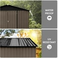 thumbnail image 4 of YIYADO 8ft×6ft outdoor Metal sheds, storage sheds for garden with window, Brown + Black, 4 of 7