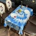 thumbnail image 2 of Blue Tie Dye Pattern Rectangle Tablecloth 60"x120",Waterproof Polyester Rectangle Table Cloth, Wipeable Spillproof Polyester Tablecloth for Dining, Camping, Indoor and Outdoor, 2 of 6