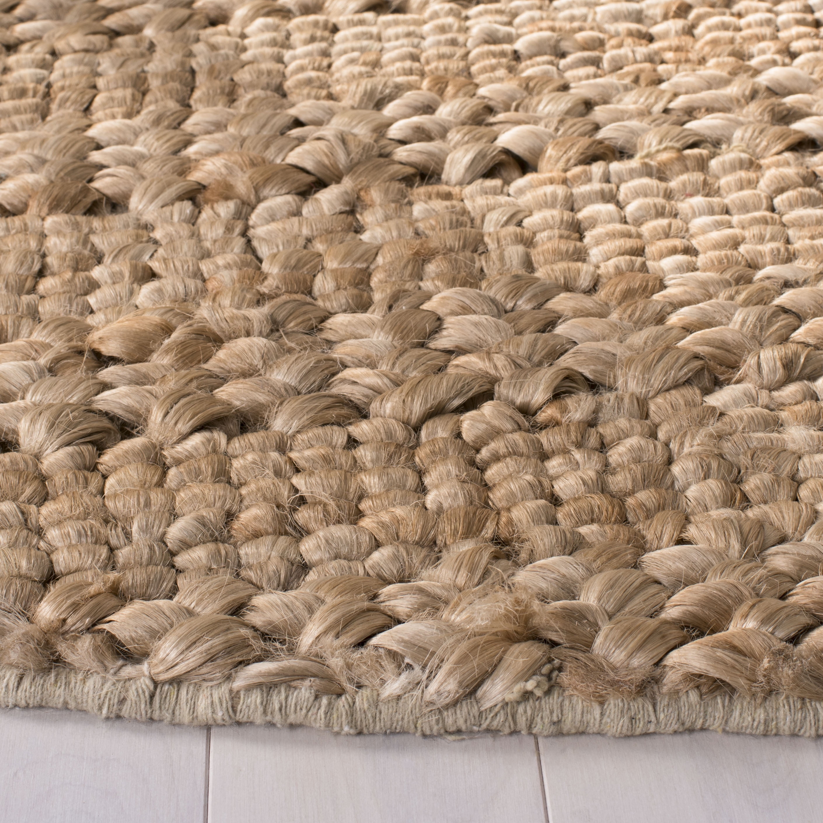 SAFAVIEH Natural Fiber Henrika Geometric Area Rug, Natural, 8' x 8' Round