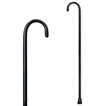 Carex Round Handle Wood Cane with Rubber Tip for All Occasions, 36" Height, 250 lb Capacity, Black