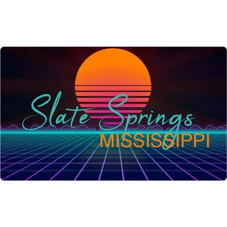 

Slate Springs Mississippi 4 X 2.25-Inch Fridge Magnet Retro Neon Design