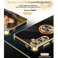 thumbnail image 7 of LeYi for Samsung Galaxy S24 5G CaseHolder Magnetic Kickstand, Plating Rose Gold Edge Protective Case for Samsung S24, Black, 7 of 7