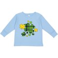 thumbnail image 3 of Inktastic St. Patrick's Day Plaid Green and Yellow Shamrocks Boys or Girls Long Sleeve Toddler T-Shirt, 3 of 5