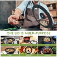 thumbnail image 3 of Universal Lid for Pots, Pans and Skillets, Tempered Glass Lid with Heat Resistant Silicone Rim Fits 10'', 11'', 12'' Diameter Cookware, Replacement Lid for Frying Pan & Cast Iron Skillet, 3 of 7