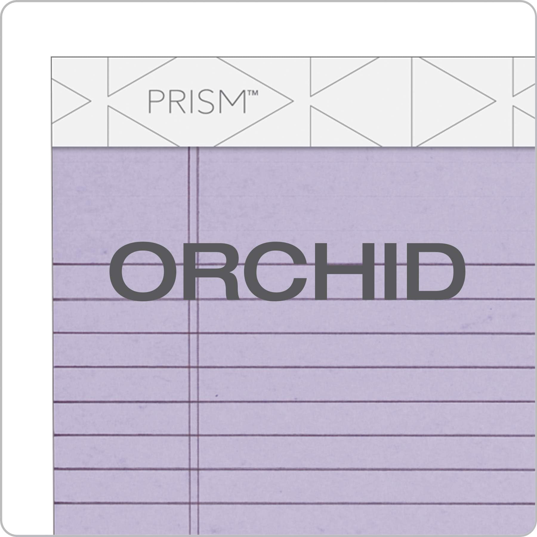 Prism+ Writing Pads  5x 8 Perforated Jr. Legal Ruled Narrow 1/4 Spacing Orchid 50 Sheets 12 Pack (63040)