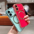 thumbnail image 4 of for iPhone 11 Case for Women Girls [Compatible with Mag Safe] Cute, Magnetic Love Heart Pattern with Camera Lens Protection Luxury Plating Shockproof Wireless Charging Phone Case,Rose, 4 of 9