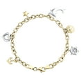 thumbnail image 2 of 14K Two Tone Gold Rolo Link Dolphin Heart Sun Anchor Charm 5mm Bracelet 7.50", 2 of 7