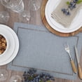 thumbnail image 4 of Saro Lifestyle Table Placemats With Laser-Cut Hemstitch Design (Set of 4) Grey, 4 of 5