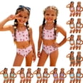 thumbnail image 2 of CCRFTGI Swimsuit for Kids Girls Size 7-8 Two Piece Sets Swim Vacation Bathing Suit Beach Vacation Fruit Floral Print Bikini Set Cute Summer Girls Fashion Swimsuits Swimwear Purple 9-10 Years, 2 of 9