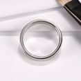 thumbnail image 3 of Wedding Band Ring for Men or Women Plain 4mm Sterling Silver Size 8 Ginger Lyne Collection, 3 of 6