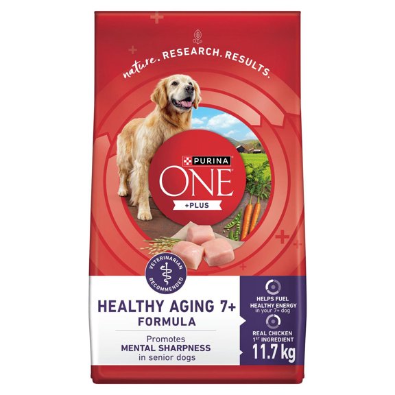 Purina ONE SmartBlend Vieillissement en Santé 7+ Formule Poulet, Nourriture Sèche pour Chiens 11.7kg