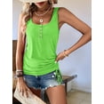 thumbnail image 6 of Womens U Neck Tank Tops Summer Sleeveless Loose Button Casual Henley Shirts Grass Green XL, 6 of 8