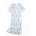 thumbnail image 4 of HLSOHJP Women's Cotton Nightgown Short Sleeve Cartoon Printed Sleep Dress Soft Summer Sleepwear Nightdress, 4 of 4