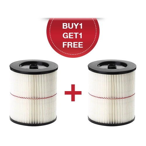 Fit for Craftsman Filter 5 and Larger Gallon Vacuum Cleaner B-Life 2Packs Wet/Dry Cartridge General Purpose Red Stripe Washable Filter Attachment for Craftsman Shop Vac 17816 9-17816