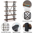thumbnail image 5 of Tribesigns 47.2 Inches Solid Wood 5-Tier Shelf Bookcase, Vintage Industrial Wood & Metal Book Shelves for Home and Office Organizer Bookshelf, Retro Brown, 5 of 8