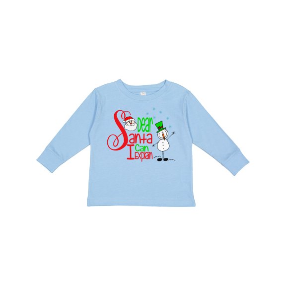 Inktastic Dear Santa I Can Explain Cute Snowman and Snowflakes Boys or Girls Long Sleeve Toddler T-Shirt