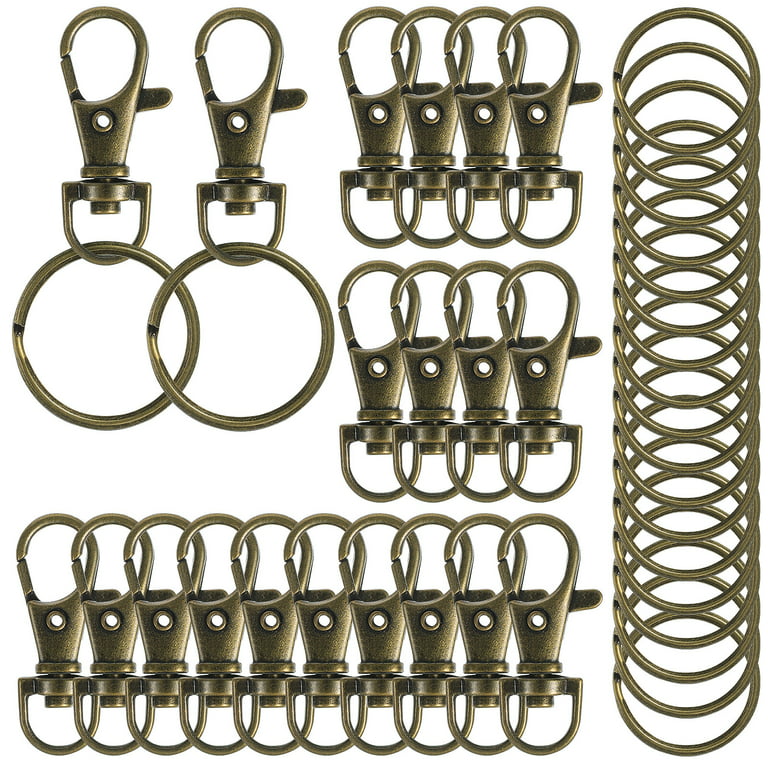 Key Ring Clips 20 Sets Swivel Snap Hooks with Key Rings Small