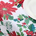 thumbnail image 3 of Decorative Tablecloth, Wrinkle and Stain Resistant, Spillproof Water Repellent, Easy Care Washable Polyester Fabric for Dining, Kitchen, Holiday and Party, 60" x 84", Christmas Floral, 3 of 6