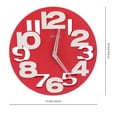 thumbnail image 2 of Horloge Murale Moderne à Gros Chiffres 3D Horloge Murale Ronde Ajourée 3D pour Cuisine Bureau Maison (Rouge), 2 of 6