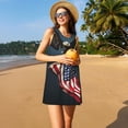 thumbnail image 3 of Easygdp American Flag para Vestido Transpirable de Mujer, Vestido Suelto de Manga Corta con Pliegues y Bolsillos para el Verano, 3 of 7