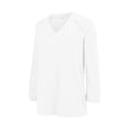 thumbnail image 5 of Endives Women's Long Sleeved T Shirt Retro Shirt V Neck Loose Thin Breathable Womens Top Spring Summer White, 5 of 7