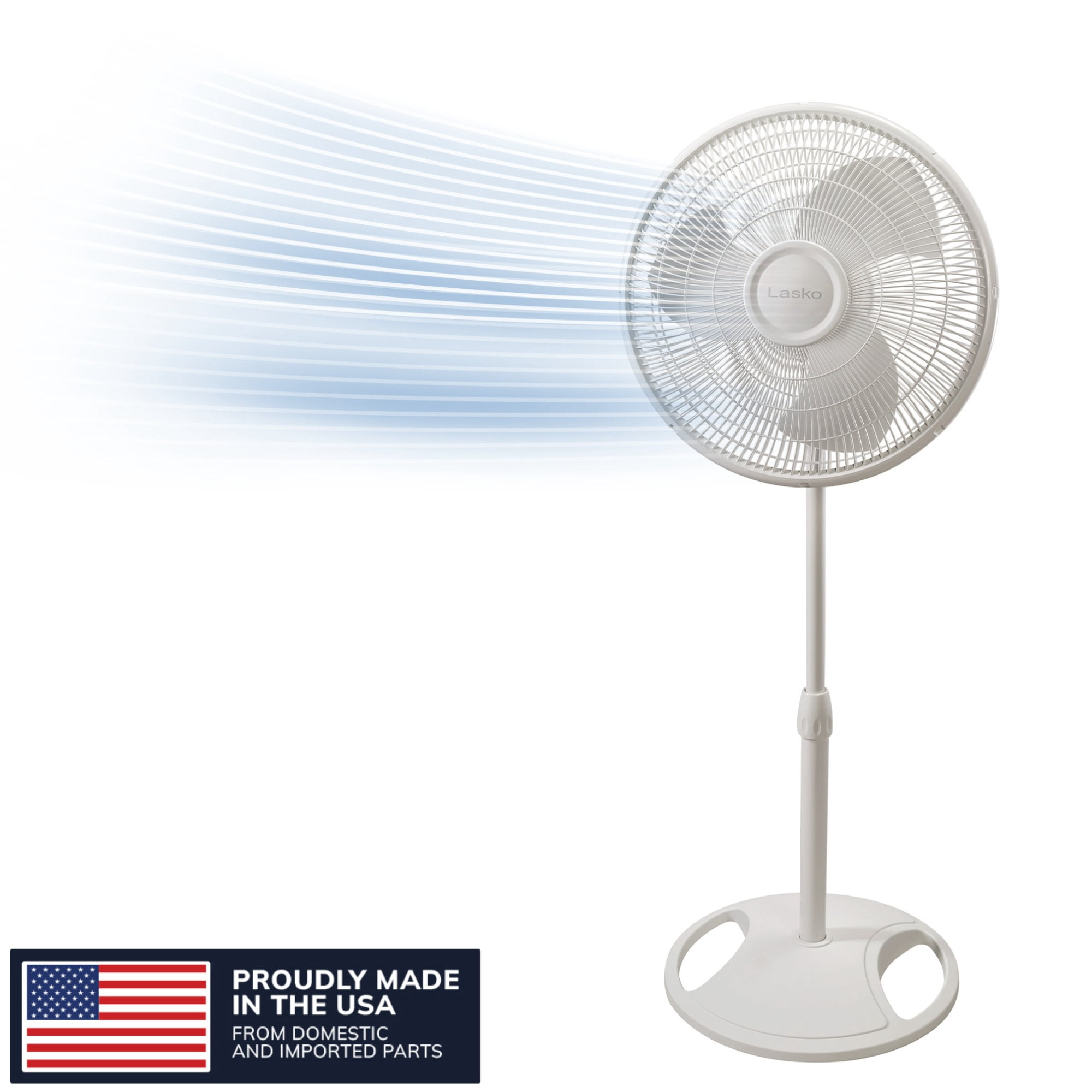 (3 pack) Lasko 16" Oscillating Pedestal Fan with Adjustable Height and Tilt-Back Head for Whole Room Cooling, White, S16200