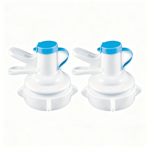 HIBIBUD Water Dispenser Valve for 55Mm Crown Top Bottles-Reusable 5 Gallon Water Jug Spigot Faucet with Dust Cap,Leak-Proof,Food-Grade Pp,Easy One-Hand Flow Control,2-Pack