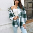 thumbnail image 5 of Black and Friday Clothing Sales Idoravan Plaid Shirts for Women Winter Jacket Clearance Women Fashion Lattice Lapel Button Casual Long Sleeve Loose Overcoat Coat Orange XL, 5 of 7
