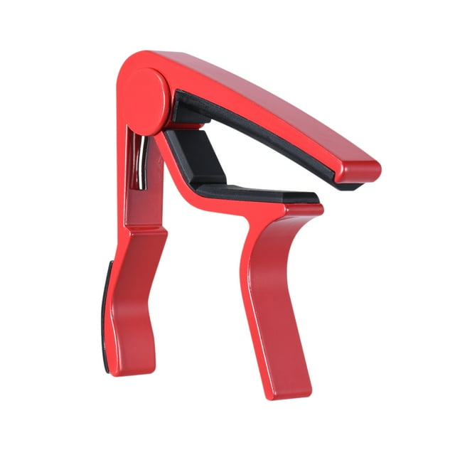 Single-Handed Quick Change Capo Aluminum Alloy for 6-string Acoustic Folk Classical Electric Guitar Ukelele Red