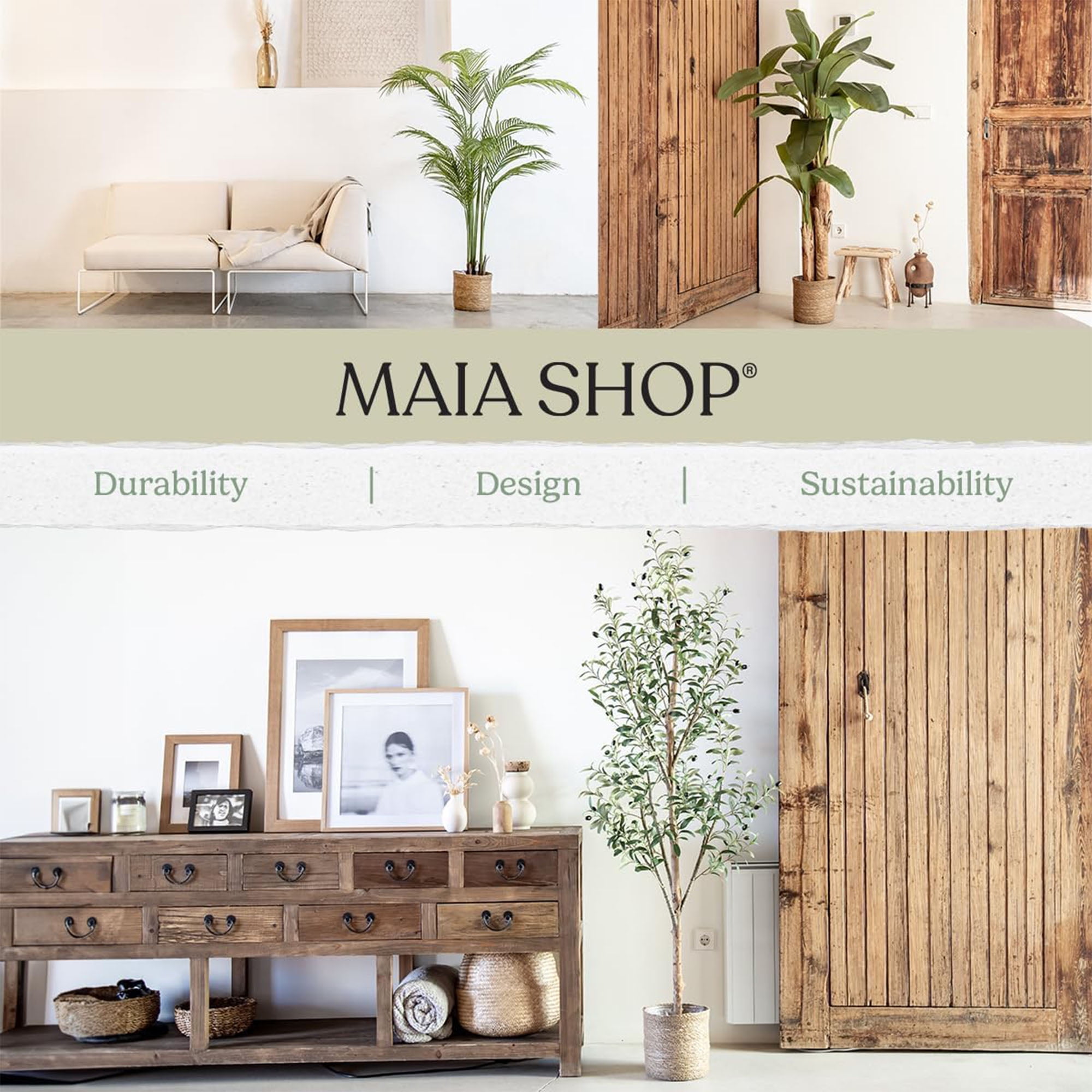 Maia Shop 5ft Artificial Olive Tree, Fake Plants for Home Decor
