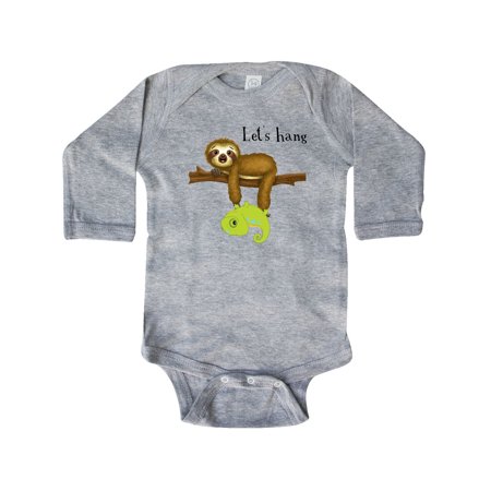 

Inktastic Cute Sloth Sedrick Lets Hang from Tiny Tusks Gift Baby Boy or Baby Girl Long Sleeve Bodysuit