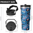 thumbnail image 4 of Modern 30oz Handheld Travel Tumbler with Handle – Double Wall Stainless Steel Insulated Cup, Flip Straw Lid, Leak-Proof & BPA-Free for Hot and Cold Drinks – Durable Coffee & Juice Mug White, 4 of 7