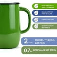 thumbnail image 2 of Novomoskovsjka Posuda Green Grass 5-Pint Enamel Pitcher 84.5 fl oz (2.5 L) Enameled Steel Vintage Style Serving Jug for Juice Lemonade Milk for Home and Kitchen, 2 of 5