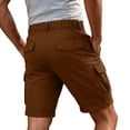 thumbnail image 6 of Cargo Shorts for Men 7 inch Inseam Lightweight Summer Workout Hiking Shorts Pull On Baggy Casual Outdoor Work Short,Coffee,3XL, 6 of 10