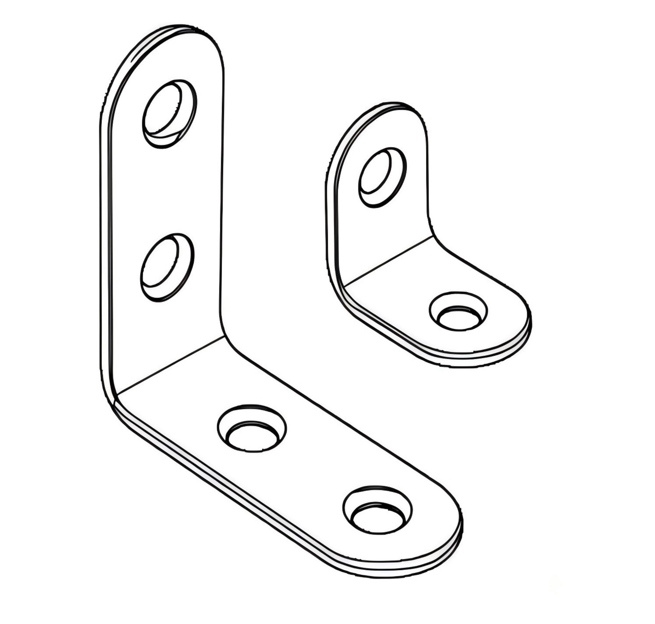 Hyper Tough Multiple Sizes 1.57 & 0.79 in. Stainless Steel Corner Brace Kit with Screws, Black, 20 Pack