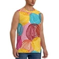 thumbnail image 2 of Haiem Men's Colorful Wool Balls Print Tank Tops Summer Sleeveless Cut Off Workout T-Shirts Fitness Vest Athletic Undershirts-Large, 2 of 8