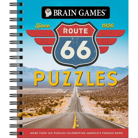 Brain Games Brain Games - Route 66 Puzzles: More Than 140 Puzzles Celebrating America's Famous Road, (Spiral-Bound)