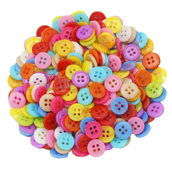 200 Pcs 2/4 Holes Buttons Colorful Buttons Round Buttons Sewing Buttons Plastic Buttons for Crafts Scrapbooking