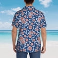 thumbnail image 4 of Fuzoiu Rose Flowers Print Hawaiian Shirt for Men, Summer Beach Casual Short Sleeve Button Down Shirts, Men’s Beach Summer Shirts with Pocket,Small, 4 of 7