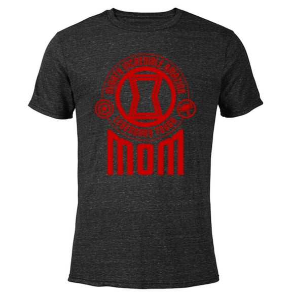 Marvel Avengers Mighty Incredible Amazing Legendary Mom - Short Sleeve Blended T-Shirt for Adults - Customized-Black