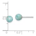 thumbnail image 2 of 925 Sterling Silver Rhodium Plated Light Blue Larimar Post Earrings 6.34x6.15mm Wide Stud Earring for Women, 2 of 2