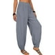 thumbnail image 4 of Moda Mujer Verano Casual Suelto Algodón Y Lino Bolsillo Sólido Pantalones Pantalones Odeerbi ODB-6, 4 of 9