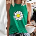 thumbnail image 3 of WREESH Women's Summer Floral Tank Top: Crew Neck Sleeveless Fashionable Print for Warm Weather Style Green, 3 of 5