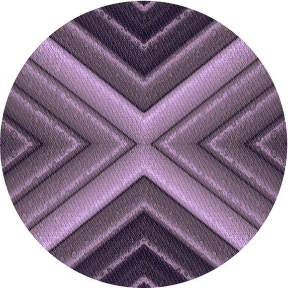 Ahgly Company Machine Washable Indoor Round Transitional Plum Purple Area Rugs, 7' Round