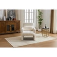 thumbnail image 3 of Leumius Modern Accent Chair, Contemporary Boucle Fabric Accent Armchair Comfy Upholstered Leisure Single Sofa Chair for Living Room Bedroom Apartment Office White, 3 of 9
