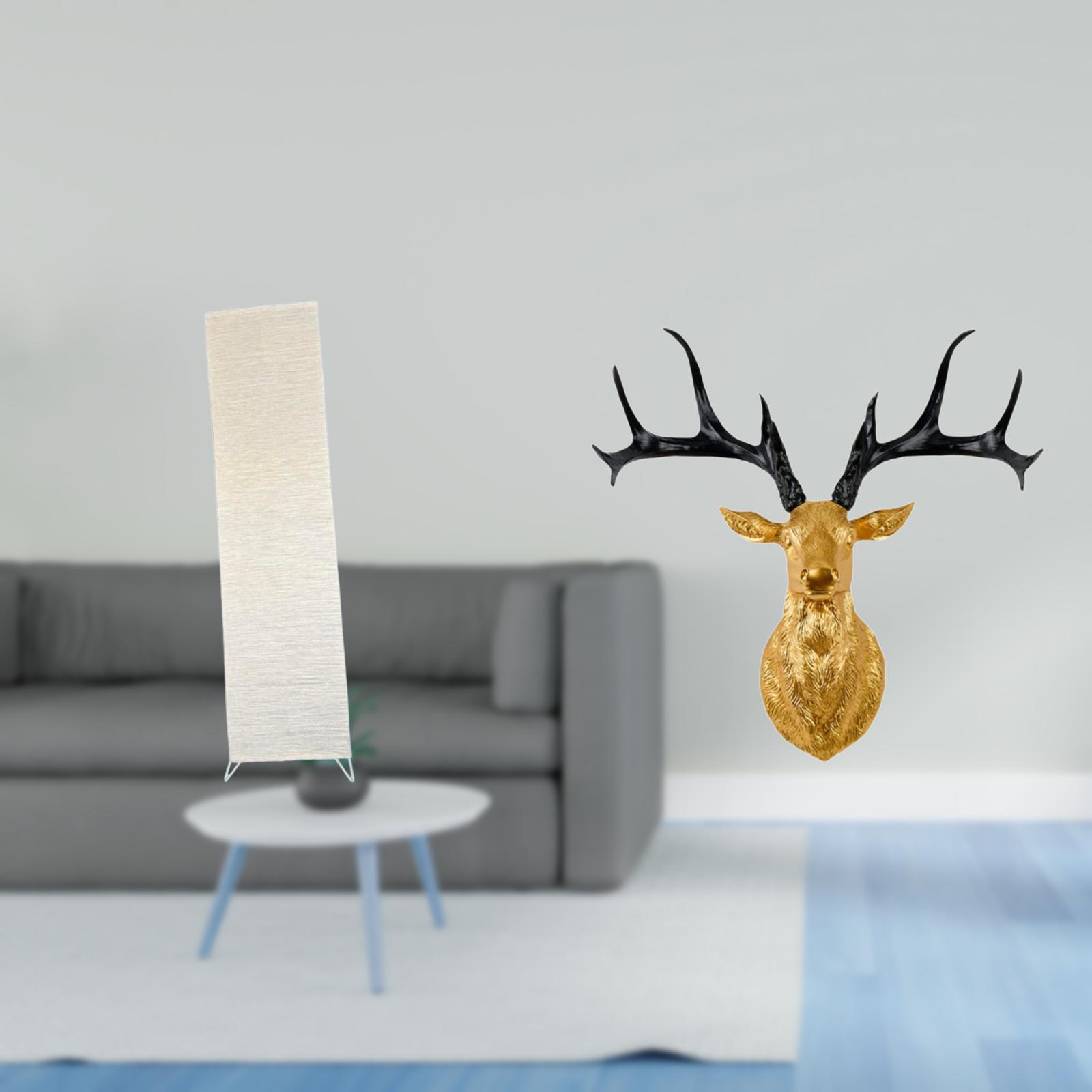 CarpNettore Deer Floor Lamp Shade for Living Room Decor with Boho Resin Head Sculpture Artistic Standing Light Cover for Home Office