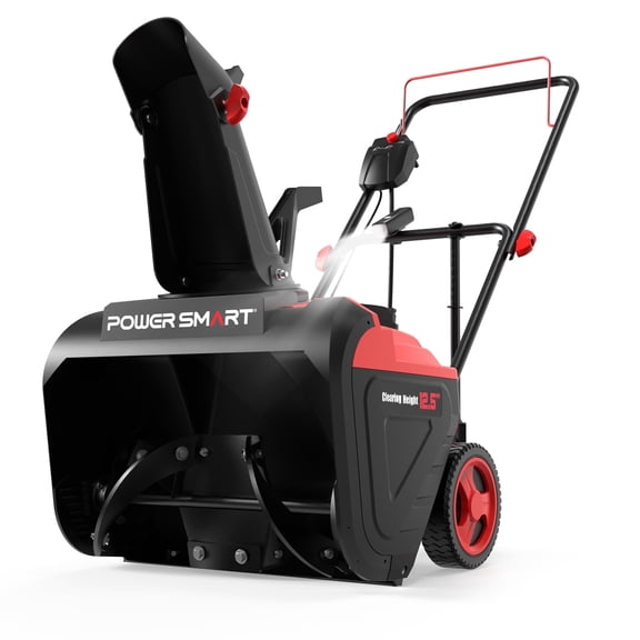 PowerSmart 21-inch Electric Snow Blower, Corded Single Stage Snow Thrower, 15-Amp, with LED Light